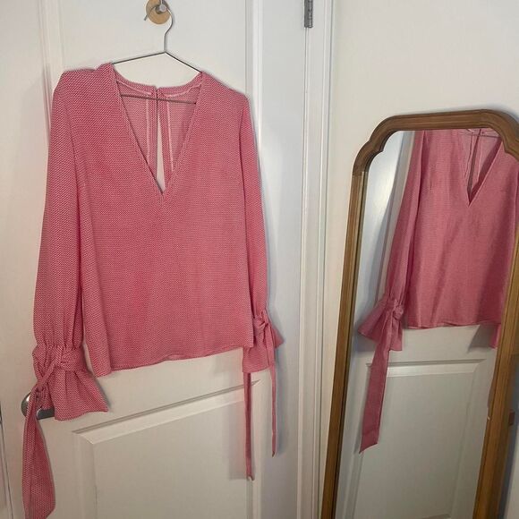 C/MEO Collective Tops - C/MEO Collective Pink tie sleeve blouse